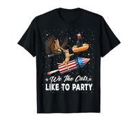 We The Cats Like to Party American Cat 4th of July Patriotic T-Shirt