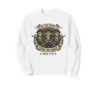 We The Frogs Serve No Kings 1776 Mème de Milice Patriotique Sweatshirt