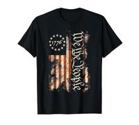 We The People 1776 Drapeau de Betsy Ross Vintage Vieilli T-Shirt Graphique avec Valeur