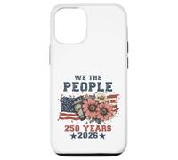We The People 250 Years 2026 Patriotic Floral USA Flag Coque pour iPhone 12/12 Pro