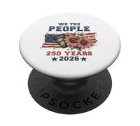 We The People 250 Years 2026 Patriotic Floral USA Flag PopSockets PopGrip Adhésif