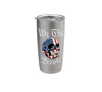 We The People Drapeau américain rouge, blanc et bleu crâne du 4 juillet Gobelet isotherme en acier inoxydable double paroi