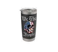 We The People Drapeau américain rouge, blanc et bleu crâne du 4 juillet Gobelet isotherme en acier inoxydable double paroi