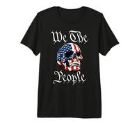 We The People Drapeau américain Rouge, Blanc et Bleu crâne du 4 Juillet T-Shirt Haut de Gamme