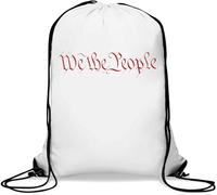 We The People Sac de gym décontracté avec cordon de serrage Motif Constitution américaine Blanc