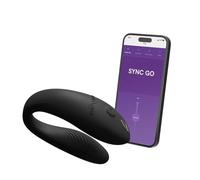 We-Vibe Sync Go Vibromasseur double stimulation couple télécommandé | contrôlé via app | Stimulateur point G, clitoris et pénis | Sextoys pour couple| Noir