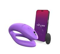 We-Vibe Sync O vibromasseur pour couples - Vibromasseur portable pour femmes télécommandé - Contrôlé via une application - Stimulation du point G et du clitoris - Etanche et rechargeable - pourpre