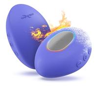 We-Vibe Temp Vibromasseur Externe pour Femme | Stimulateur Clitoridien Chauffant et Refroidissant | Jouet Sexuel Adulte Jeu de Température | Puissant Silencieux en Silicone | Étanche | Bleu