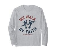 We Walk by Faith 2 Corinthiens 5 7 Verse biblique chrétienne Manche Longue