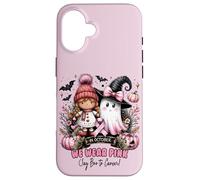 We Wear Pink in October Ghost Witch Breast Cancer Awareness Coque pour iPhone 16