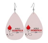 We Wear Red For Hemophilia Awareness Day femmes et filles de larme Boucles d'oreilles pendantes simples
