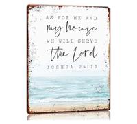 We Will Serve The Lord Joshua 24:15 Modern Metal Wall-Art 12x8 Inch