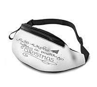 We Wish You A Merry Christmas Casual Waist Bag for Men Woman Xmas Tree Inspiration Quote Dots Durable Fanny Pack Enjoy Sport Randonnée Running Cycling Outdoor