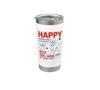 We Woof Dog Mom Happy Mother's Day Dog Moms Puppy Parents Gobelet isotherme en acier inoxydable double paroi