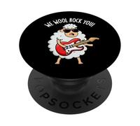 We Wool Rock You, Jeu de Mots Amusant en Forme de Mouton PopSockets PopGrip Adhésif