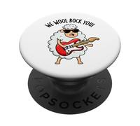 We Wool Rock You, Jeu de Mots Amusant en Forme de Mouton PopSockets PopGrip Adhésif
