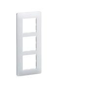 Hager Plaque Essensya WE407 3 postes verticale entraxe 57 mm blanc