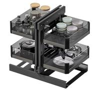 WEAFIEO Meuble d'angle avec étagère extensible et 4 paniers de rangement rotatifs pour placard, organiseur de maison