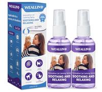 WEALLIN Spray calmant pour chat Phéromone faciale pour chat calmant l'anxiété, le stress et d'autres comportements problématiques Effet calmant et relaxant Convient à la maison et à l'extérieur 60ml*2
