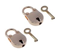 Wealrit Lot de 2 petits cadenas en métal or rose en forme de tête d'ours avec clés, pour agenda, bloc-notes, valise, boîte de rangement, bijoux, tiroir, placard