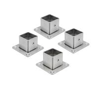 Wealrit Lot de 4 bases de poteau carrées en acier inoxydable pour clôture, terrasse, balustrade (2,5 x 2,5 cm)
