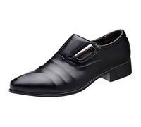 wealsex Chaussures de Ville Cuir sans Lacets Scratch Derbies Homme Bout Pointu Chaussures d'affaires Classique Commercial Mariage Grande Taille 45 46 47 48