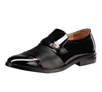 wealsex Mocassins Cuir Vernis Chaussures de Ville sans Lacets Derbies Homme Bout Pointu Chaussures d'affaires Classique Commercial Mariage Grande Taille 45 46 47 48