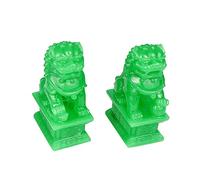 Wealth Porsperity Paire de Statues de Lion Gardien Chinois Traditionnel Chinois avec Finition en Pierre Décoration Feng Shui pour intérieur et extérieur