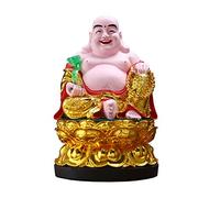 Wealth Prosperity Statue Buddha Statues Blessing Sitting Meditating 11 inch Feng Shui Decor Holding Ruyi Buddha Beads Big Belly Buddha Statue Perfect for Your Home Or Office Feng Shui Statues