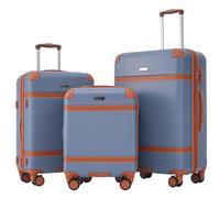 WEALTHOME Lot de valises rigides à coque rigide - Bagage à main - 4 roulettes - Matériau ABS - Serrure TSA - Poignée télescopique à 360° - Roues pivotantes à 360° - Extensible - Poches en filet -