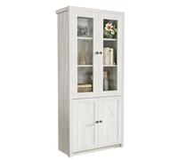 WEALTHOUSE Armoire vitrine avec façade fermée et lignes épurées, combinable avec des styles d'intérieur modernes, espace de rangement à plusieurs étages avec étagères derrière les portes en verre et