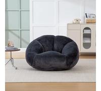 WEALTHOUSE Canapé lounge près du sol - Housse en velours peluche - Non amovible - Dossier ergonomique - Support lombaire - Mousse à mémoire de forme - Granulés de mousse à mémoire de forme - Pour TV