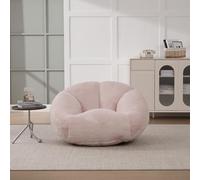 WEALTHOUSE Canapé lounge près du sol - Housse en velours peluche - Non amovible - Dossier ergonomique - Support lombaire - Mousse à mémoire de forme - Granulés de mousse à mémoire de forme - Pour TV