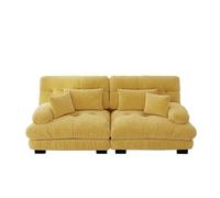 WEALTHOUSE Canapé modulaire en forme de nuage - Housse en chenille - Assise profonde - Coussin de dossier - Ottoman - Combinaison flexible - Structure en bois massif - Accoudoirs rembourrés doux