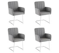 WEALTHOUSE Chaise de salle à manger moderne avec structure en métal en forme de Z, dossier ergonomique, assise rembourrée en cuir synthétique, fauteuil lounge pour salon, bureau, café, salle d'attente