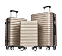 WEALTHOUSE Ensemble de valises rigides avec serrure TSA, matériau ABS imperméable, roulettes pivotantes à 360° avec fonction de freinage, poignée télescopique en aluminium, serrure à combinaison