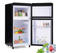 WEALTHOUSE Réfrigérateur multi-usage pour foyer moderne, faible consommation électrique annuelle, structure stable sur pieds réglables, fonctionnement silencieux, réglage manuel à 7 niveaux (Noir)