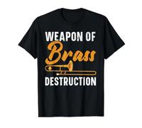 Weapon of Brass Destruction Trombone Player Musicien T-Shirt Graphique avec Valeur, Homme, Noir, M