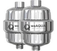 WeAQUA Lot de 2 filtres de douche résistants - Élimination de 99 % pour l'eau dure, le chlore, le fluor, les métaux lourds, la micro-vie, les produits organiques et plus encore
