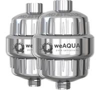 WeAQUA Lot de 2 filtres de douche résistants sans BS - 99 % d'élimination de l'eau dure, du chlore, du fluor, des métaux lourds, de la micro-vie, des produits organiques et plus encore