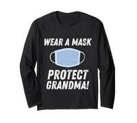 Wear A Mask Protect Grand - Gift for Grandchildren Manche Longue