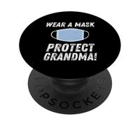 Wear A Mask Protect Grand - Gift for Grandchildren PopSockets PopGrip Adhésif