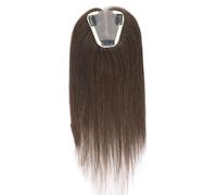 Wear and Go Glueless 14 Pouces Femmes Vrais Cheveux Humains Toppers, 3.6 "x 4" Sans Couture Topper, Pince De Couverture Dans Les Extensions for Un Usage Quotidien(Dark Brown)