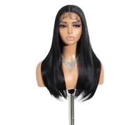 Wear and Go Glueless 22" Synthetic Lace Front Wig,Glueless Middle Part Straight Wigs for Women Daily Use