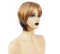 Wear and Go Glueless Perruque courte et lisse, extensions de cheveux respirantes, perruques synthétiques for femmes, couleur châtain clair tendance.