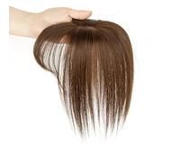 Wear and Go Glueless Postiches capillaires 5x9cm avec base, perruque, compléments capillaires en cheveux humains naturels for femmes avec frange for cheveux clairsemés(Light Brown,8inch)