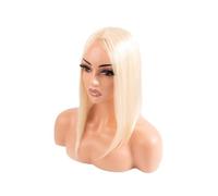 Wear and Go Glueless Topper de cheveux humains for femmes, postiche à clipser de 14 pouces, base mono de 5x6 pouces for cheveux fins(Blonde)