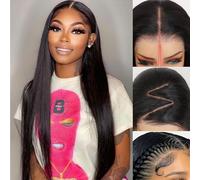 Wear and Go Perruques Glueless Lace Wig HD Pre-Cut Lace 180% Density Pre Plucked Natural Hairline 9x6HD Wig Straight Wig Bleacheted Knot Upgraded for Black Women For Beginners 18inch
