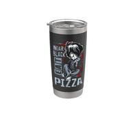 Wear Black Eat Pizza Emo Japanese Sad Anime Boy Emo Gobelet isotherme en acier inoxydable double paroi