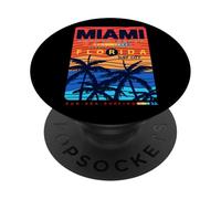 Wear Miami Florida T Shirts, Abstract Miami Sunrise Graphic PopSockets PopGrip Adhésif